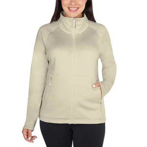 NWT Kirkland Signature Women's Fleece Full Zip Jacket Oatmeal Size XL $80 EE116